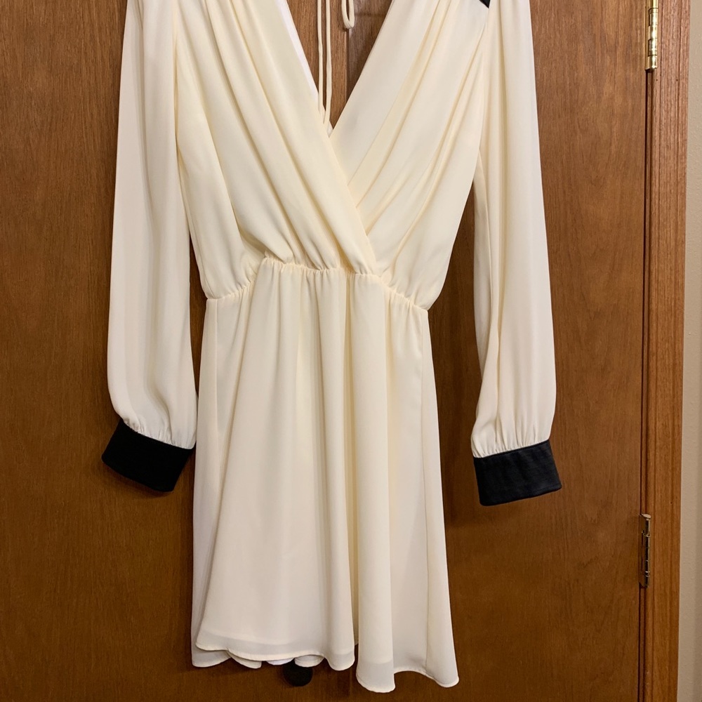 Ivory leather cuff dress